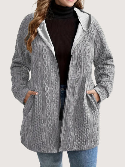 Women's Plus Size Casual Zip Coat