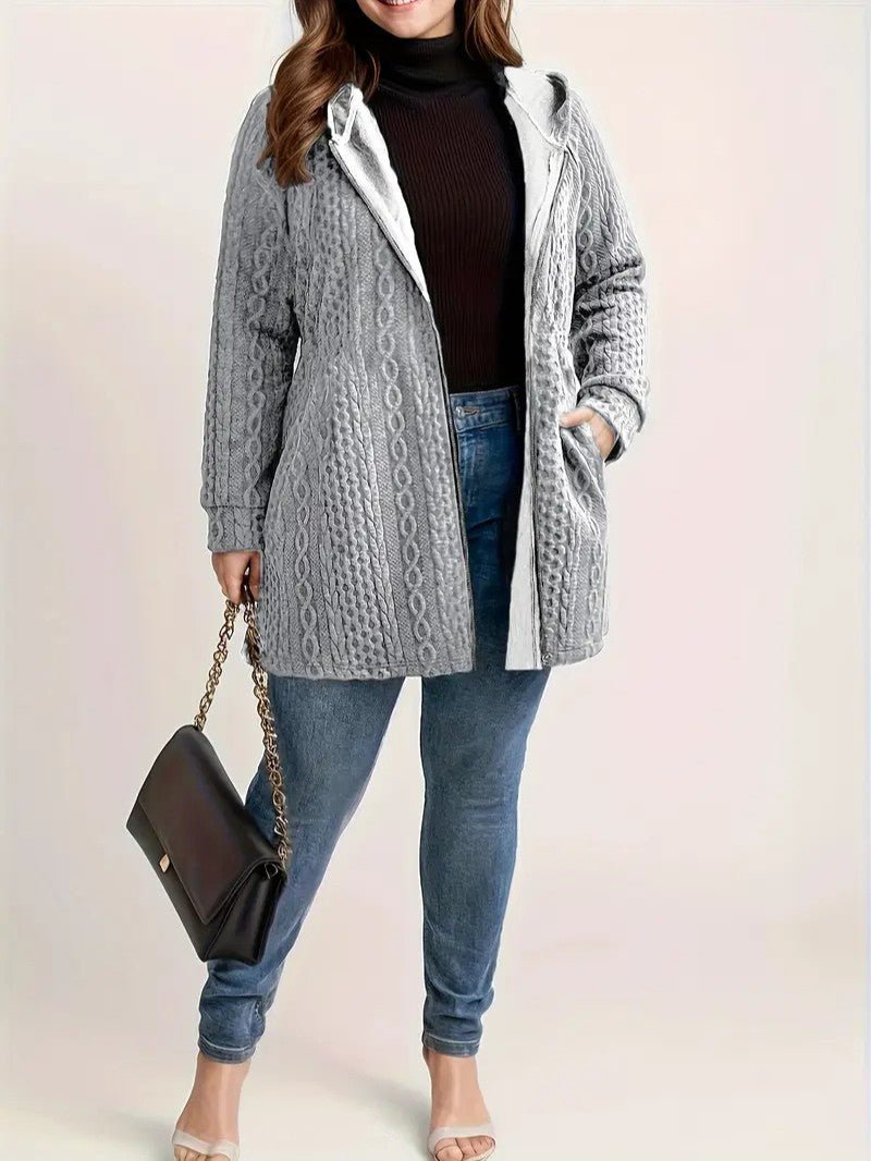 Women's Plus Size Casual Zip Coat