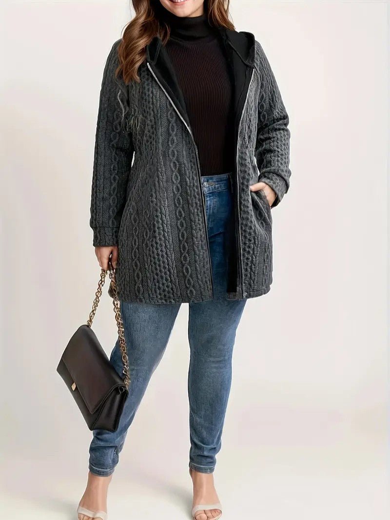 Women's Plus Size Casual Zip Coat