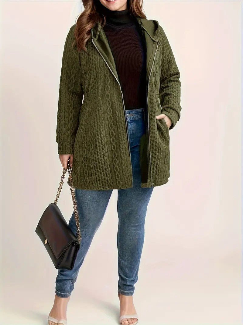 Women's Plus Size Casual Zip Coat