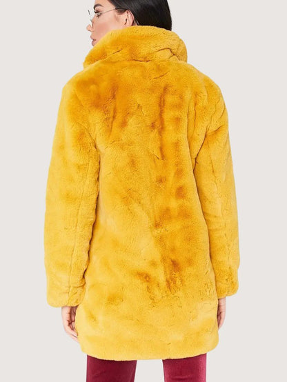 Women's Plush Button Winter Coat