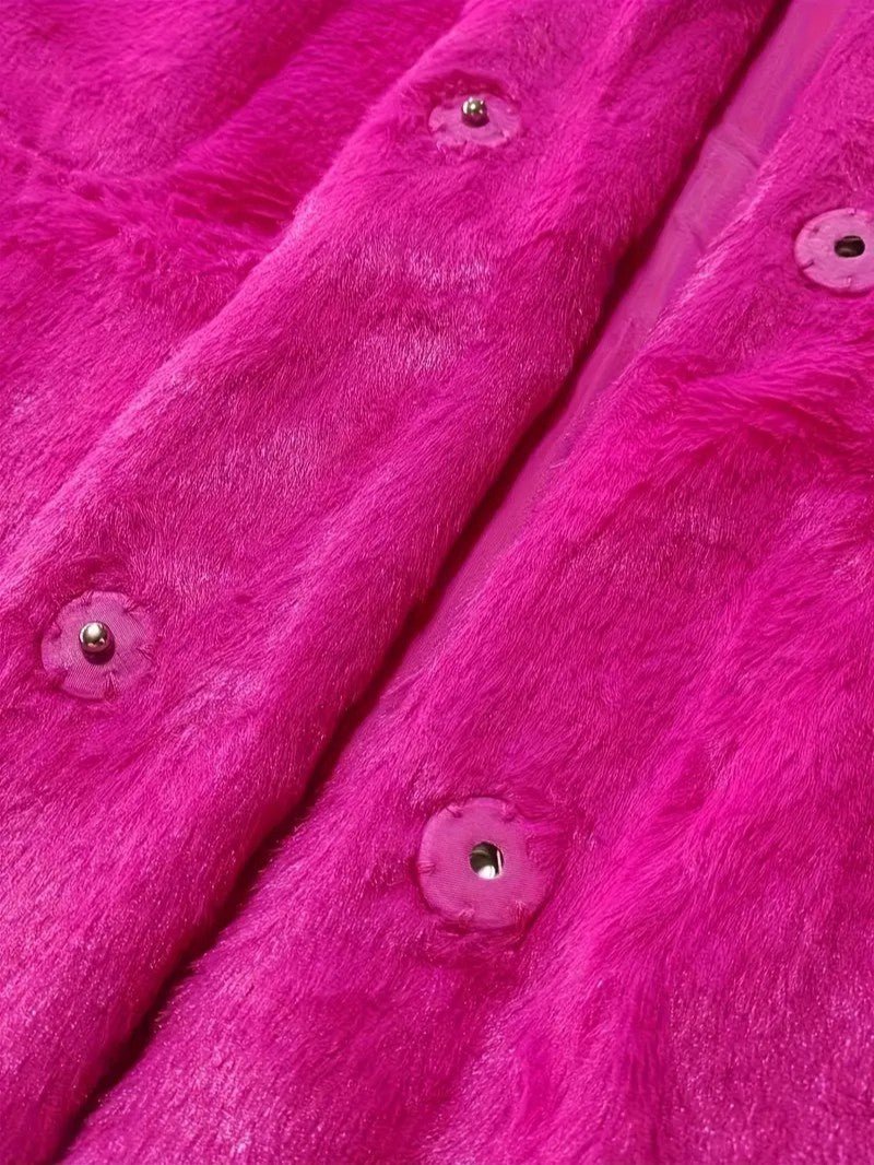 Women's Plush Button Winter Coat