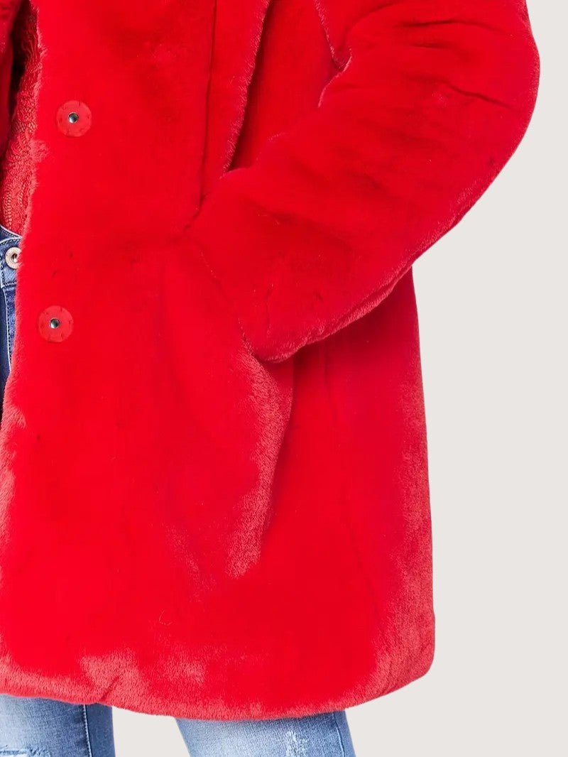Women's Plush Button Winter Coat