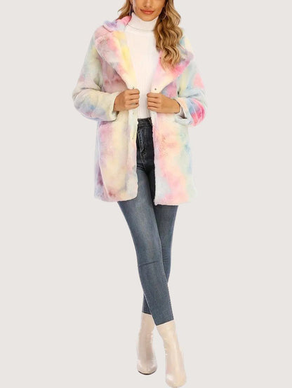 Women's Plush Button Winter Coat