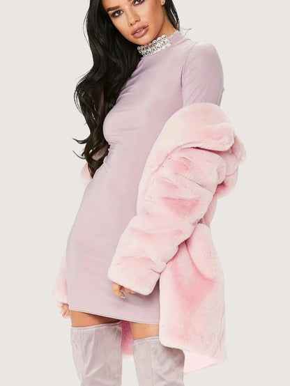 Women's Plush Button Winter Coat