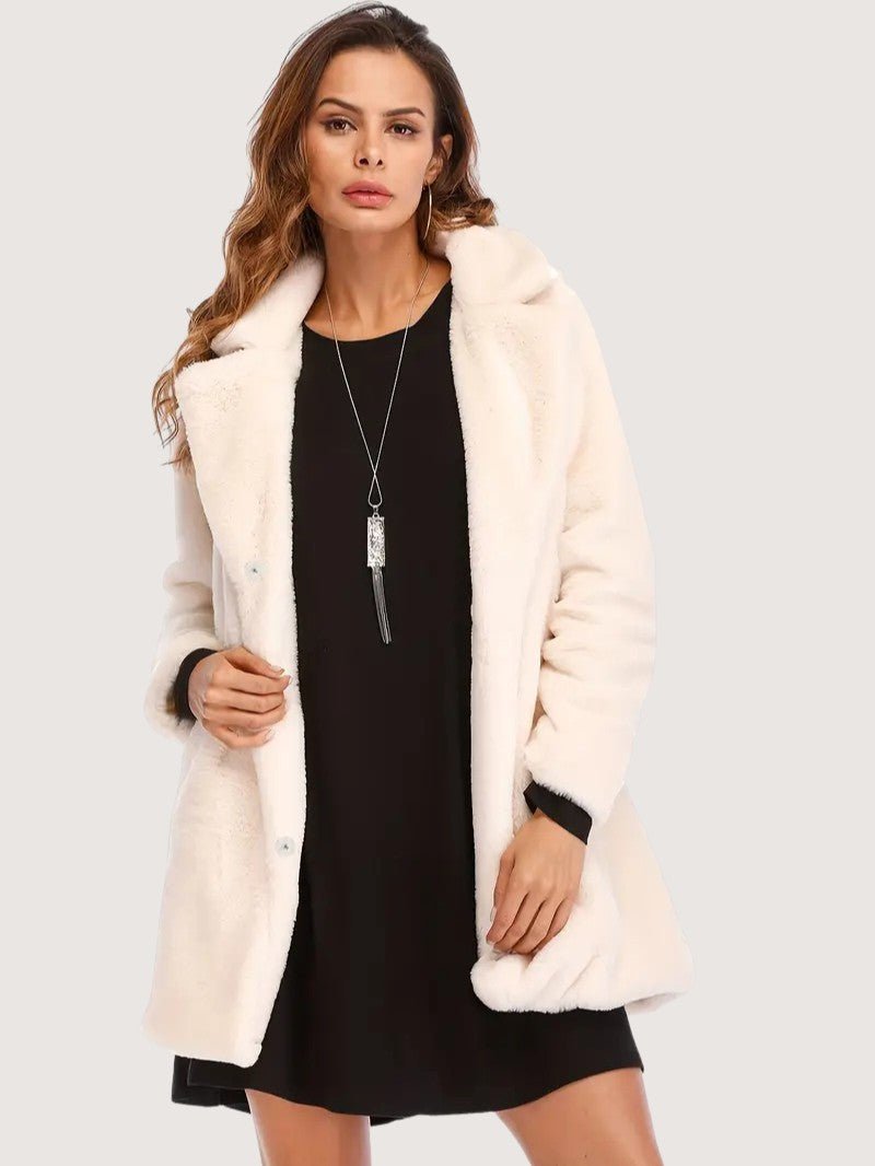 Women's Plush Button Winter Coat