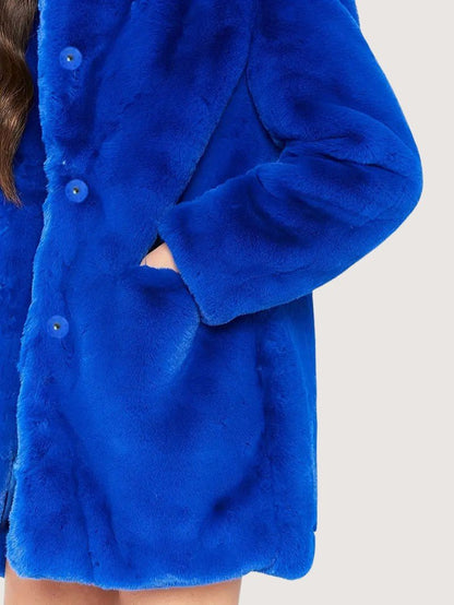 Women's Plush Button Winter Coat