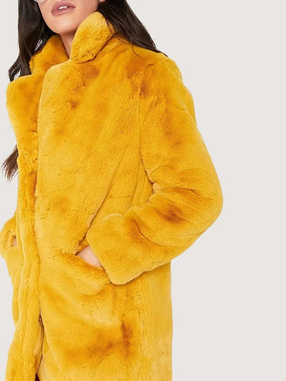 Women's Plush Button Winter Coat