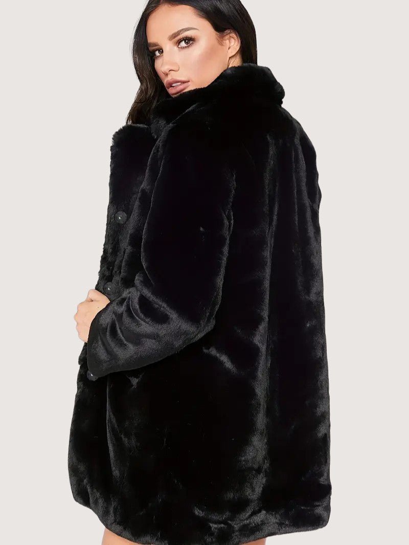 Women's Plush Button Winter Coat