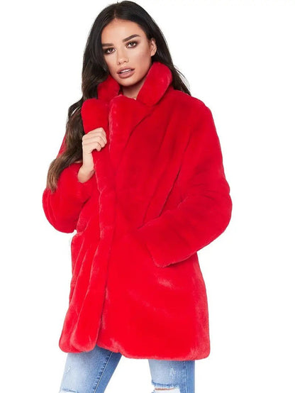 Women's Plush Button Winter Coat