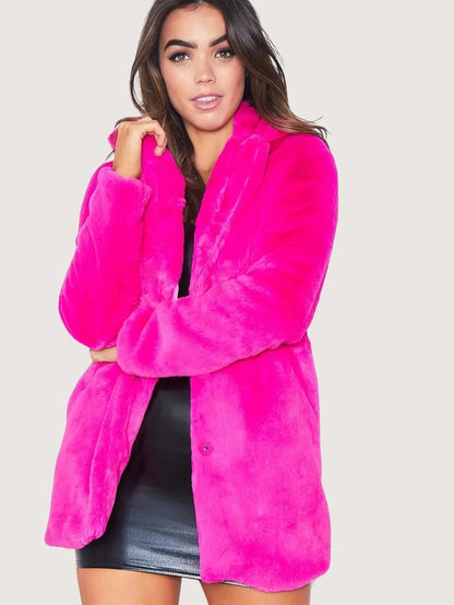 Women's Plush Button Winter Coat