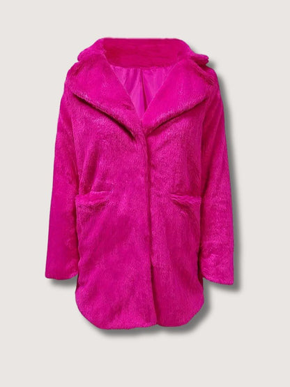 Women's Plush Button Winter Coat