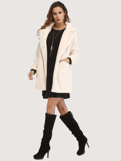 Women's Plush Button Winter Coat