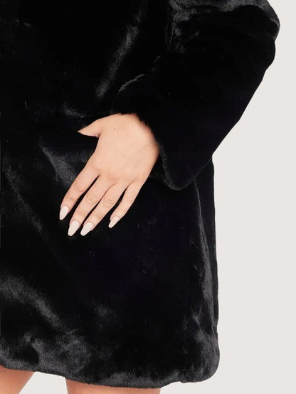 Women's Plush Button Winter Coat