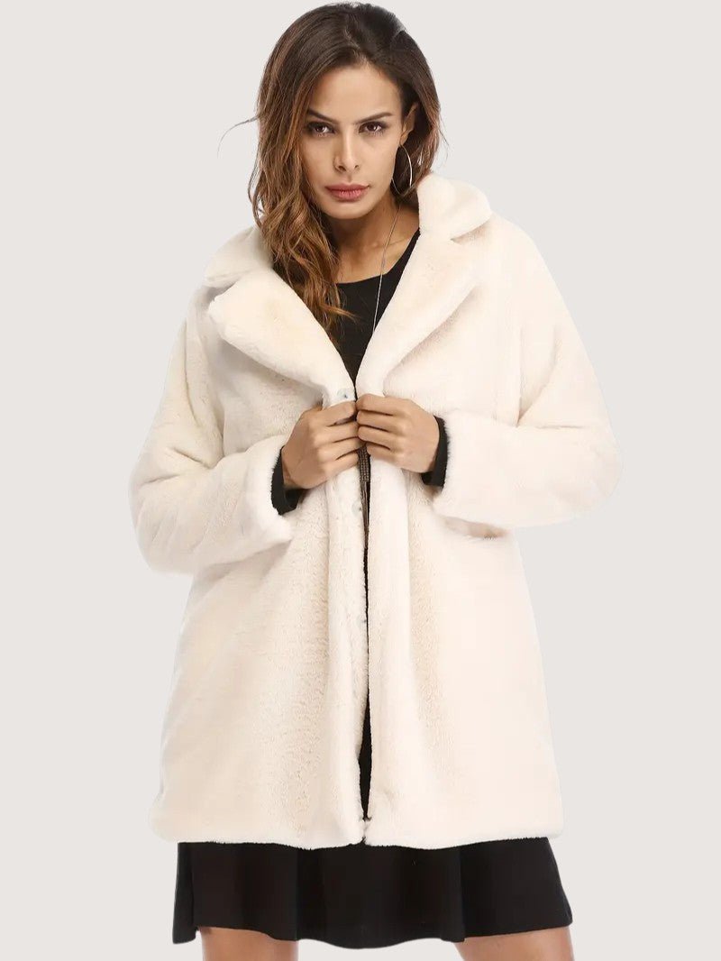 Women's Plush Button Winter Coat