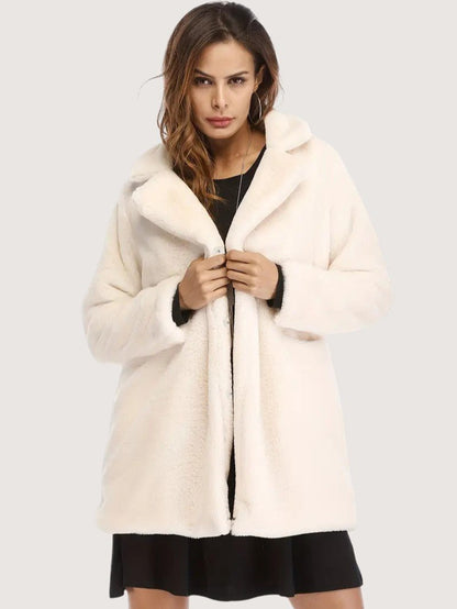 Women's Plush Button Winter Coat