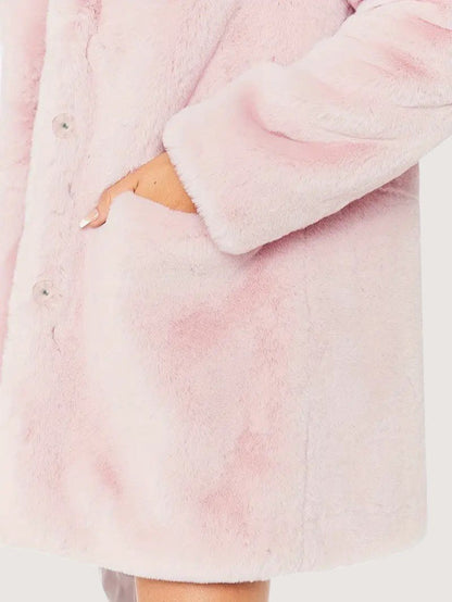 Women's Plush Button Winter Coat