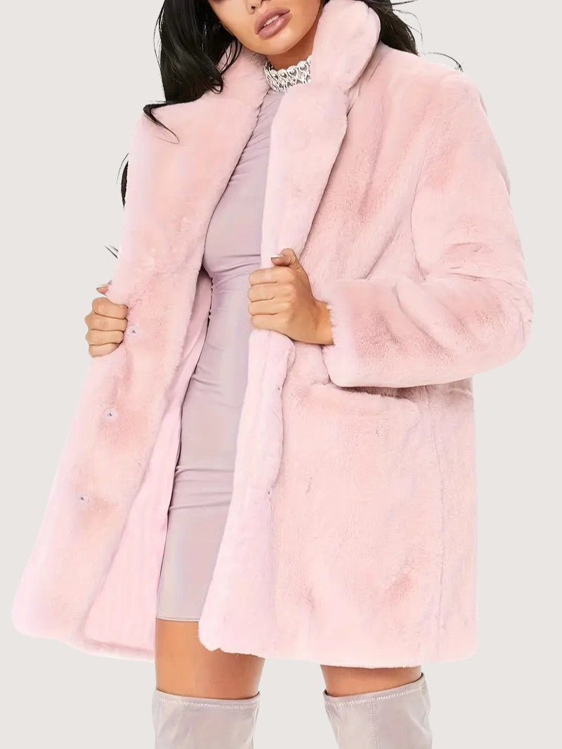 Women's Plush Button Winter Coat