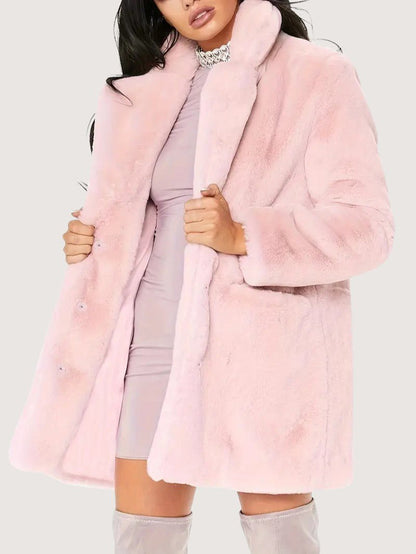 Women's Plush Button Winter Coat
