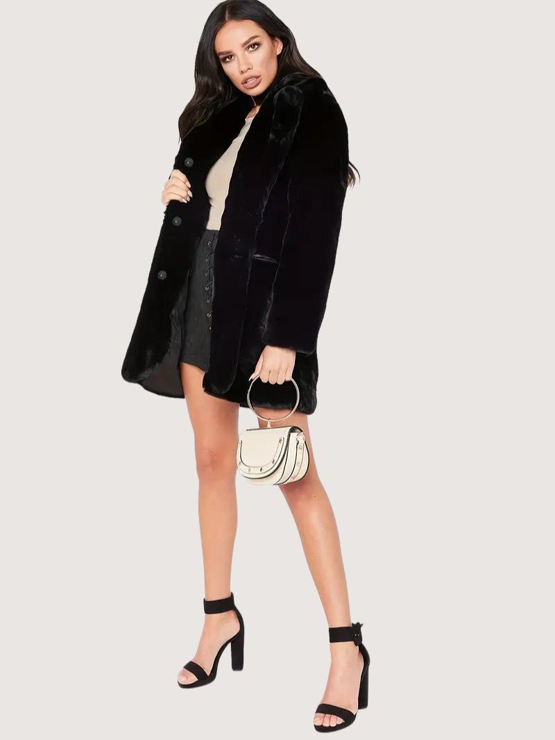 Women's Plush Button Winter Coat