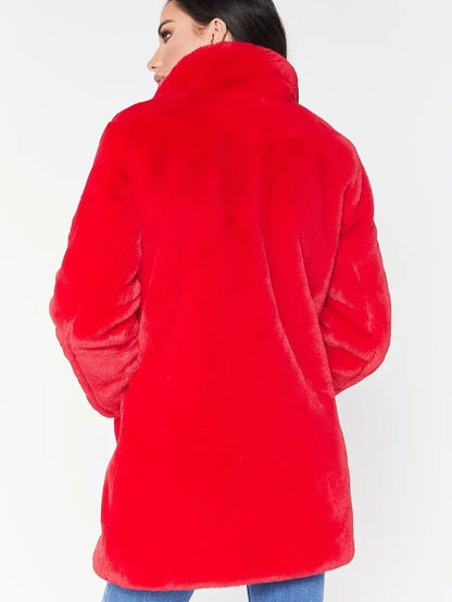 Women's Plush Button Winter Coat