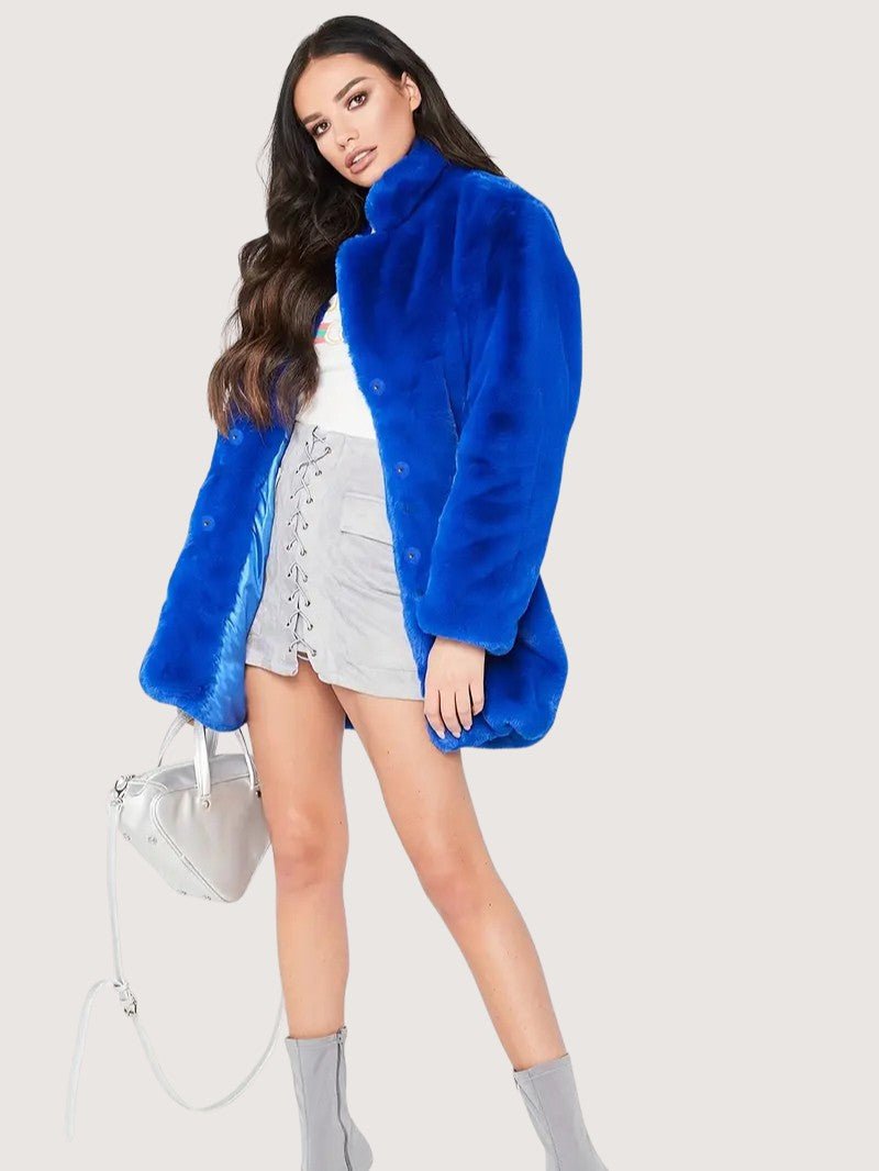 Women's Plush Button Winter Coat