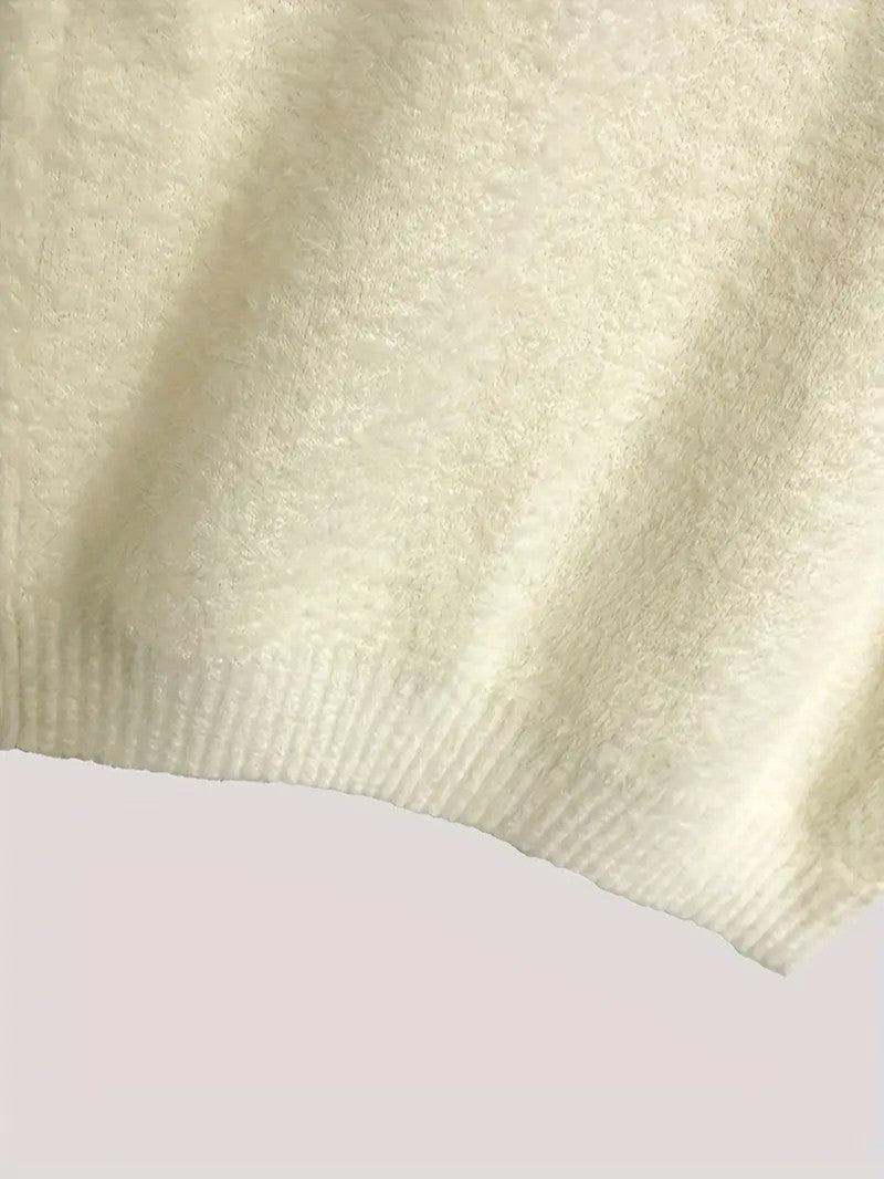 Women’s Reindeer Embroidered Half-Turtleneck Sweater
