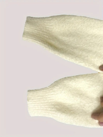 Women’s Reindeer Embroidered Half-Turtleneck Sweater