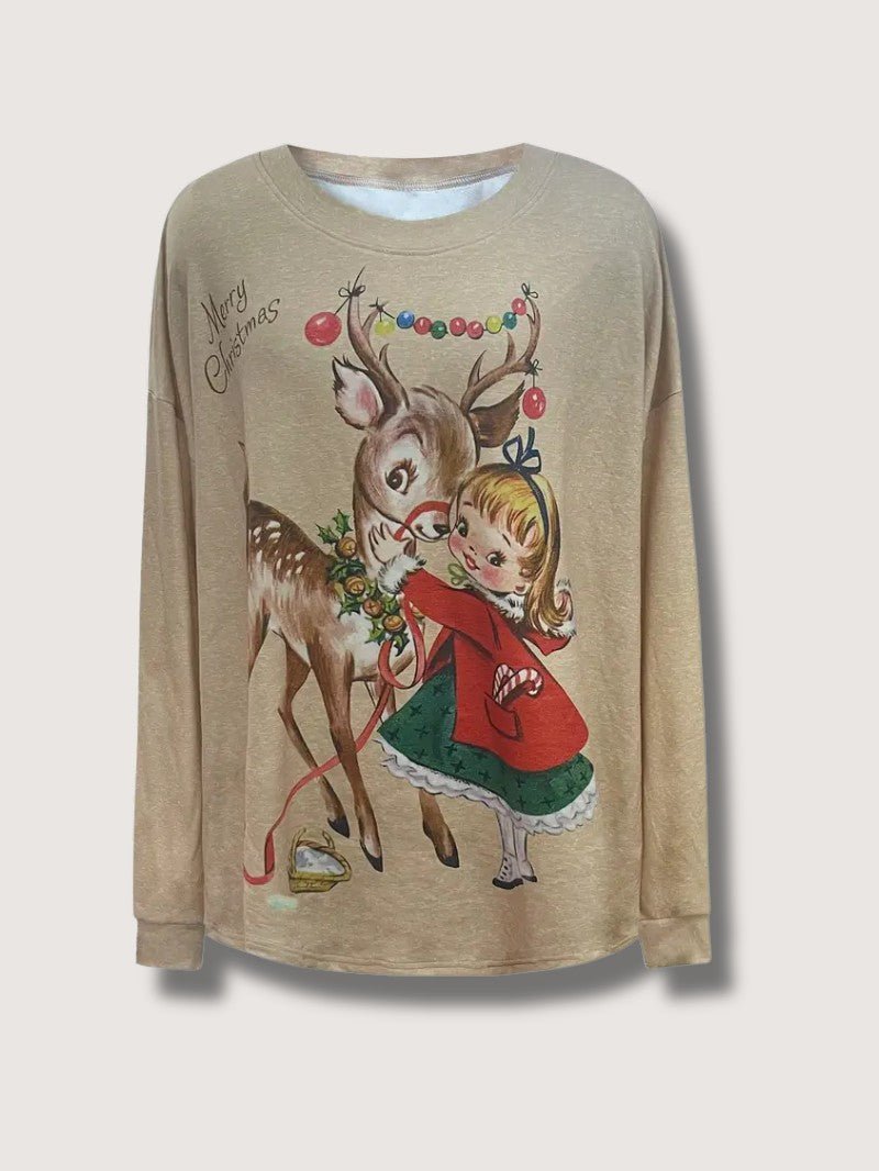 Women’s Vintage Reindeer Christmas Sweatshirt