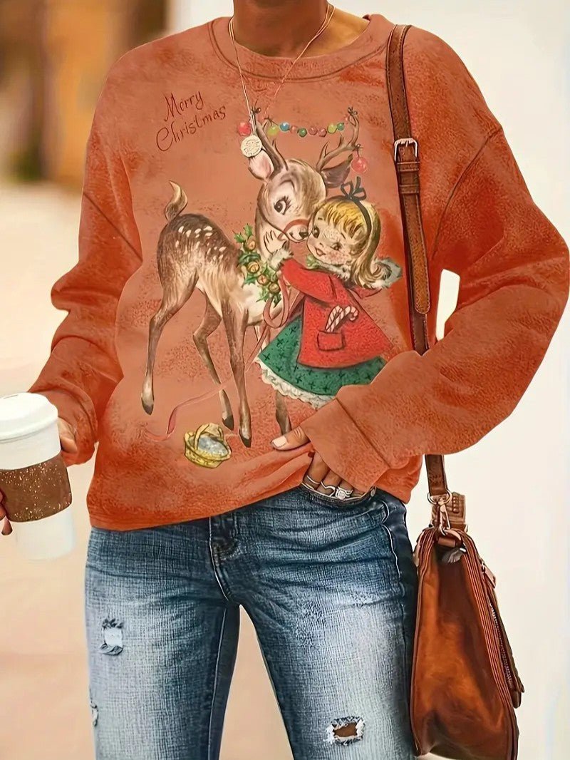 Women’s Vintage Reindeer Christmas Sweatshirt