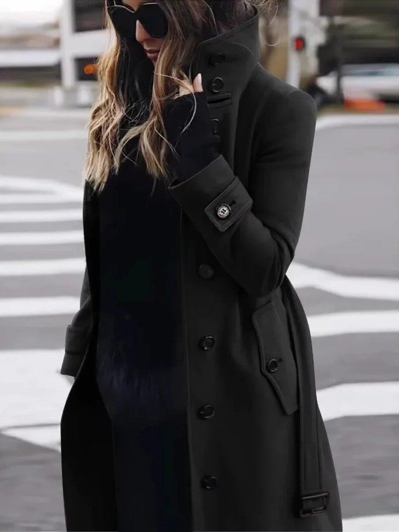 Women's Wool Blend Belted Trench Coat