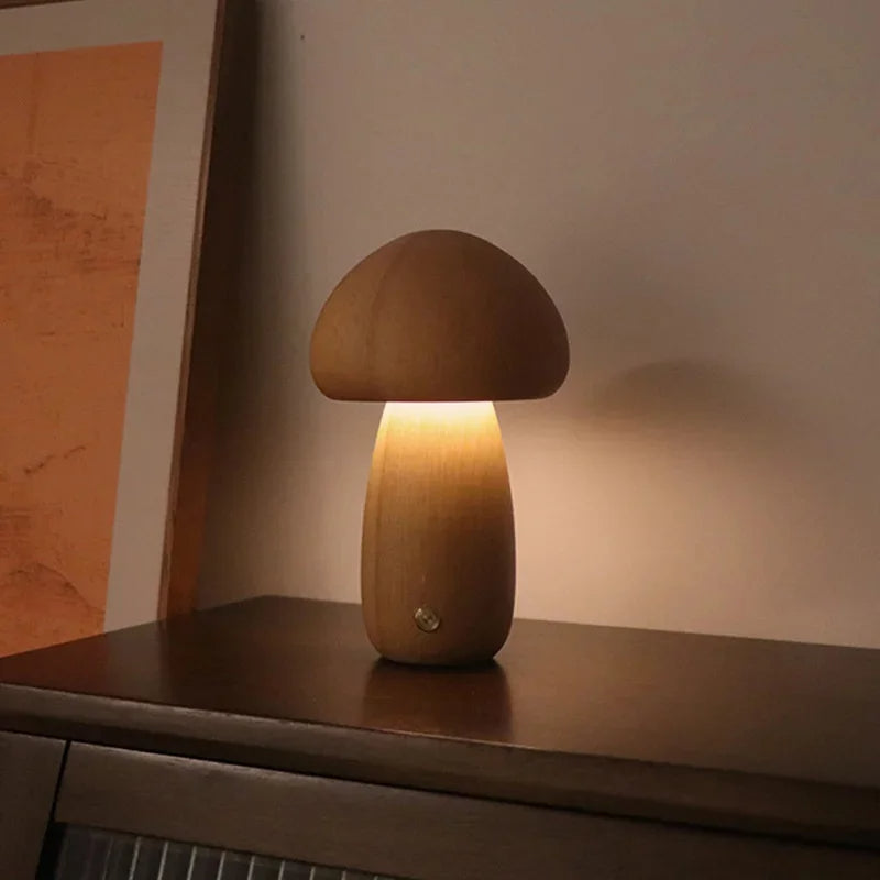 Soft Glow Mushroom LED Table Lamp With Dimmer