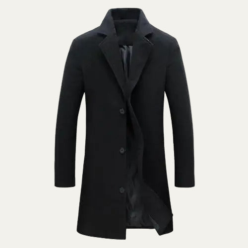 Men’s Classic Single Breasted Knee Length Coat