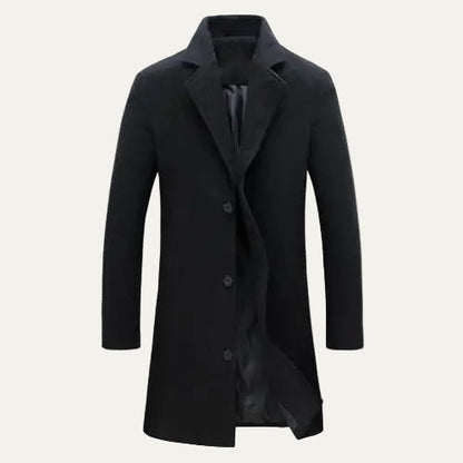 Men’s Classic Single Breasted Knee Length Coat