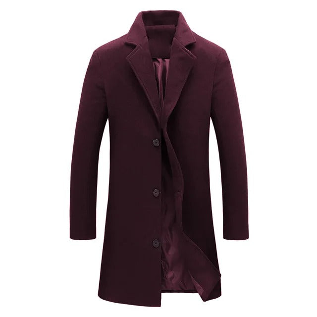 Woolen Men's Coat for Autumn and Winter - Tomas
