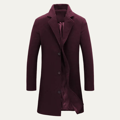 Men’s Classic Single Breasted Knee Length Coat