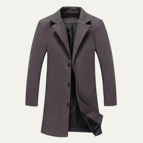 Men’s Classic Single Breasted Knee Length Coat