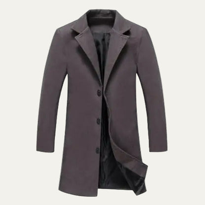Men’s Classic Single Breasted Knee Length Coat