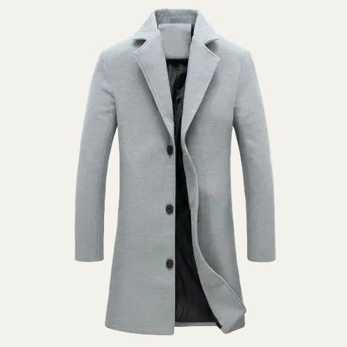 Men’s Classic Single Breasted Knee Length Coat