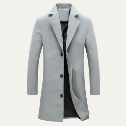Men’s Classic Single Breasted Knee Length Coat