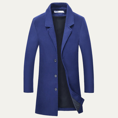 Men’s Classic Single Breasted Knee Length Coat