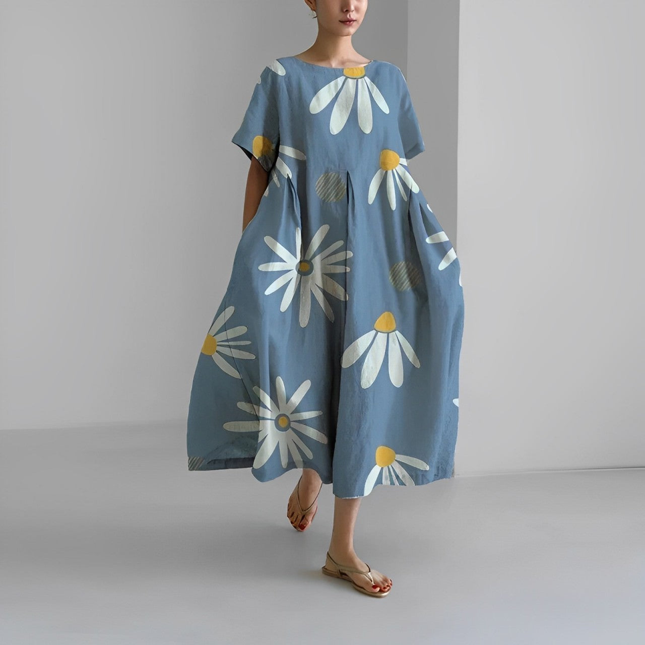 Casual Floral Maxi Sundress for Women