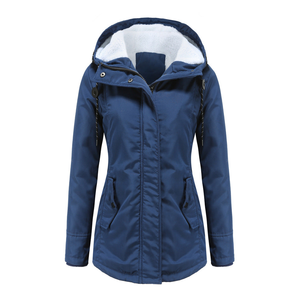 Warm Women's Fleece Hooded Winter Coat