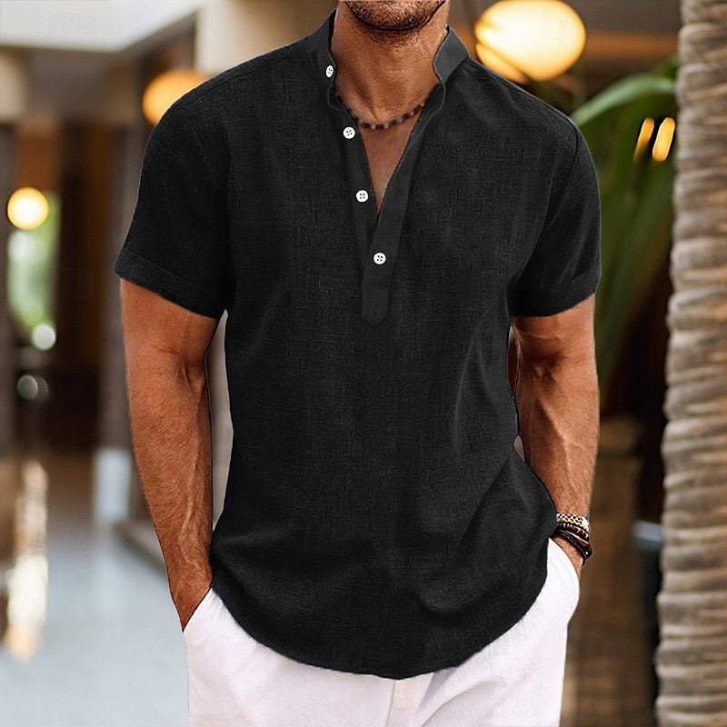 Slim Fit Casual Short Sleeve Mens Shirt
