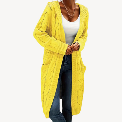 Cable Knit Hooded Cardigan