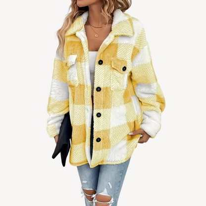 Plaid Fleece Jacket for Women