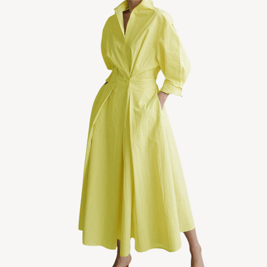 Women's Cotton Linen Blend Shirt Dress