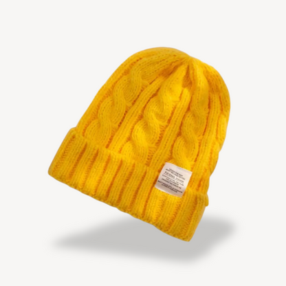 Cable Knit Beanie Hat for Women - Soft Wool Blend