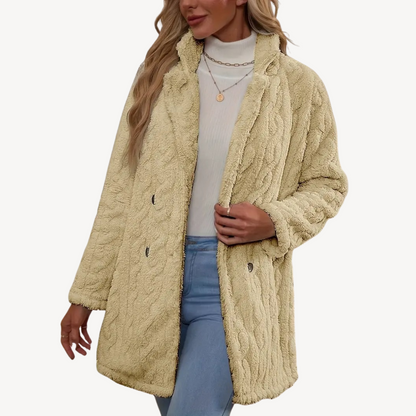Women’s Double-Breasted Faux Fur Coat