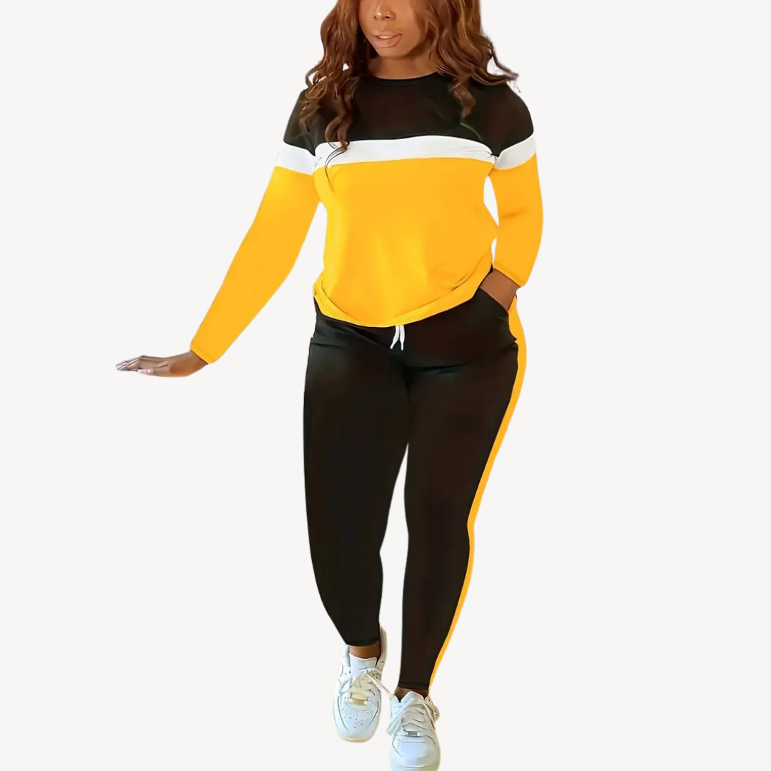 Color-Blocked Sweatsuit Set
